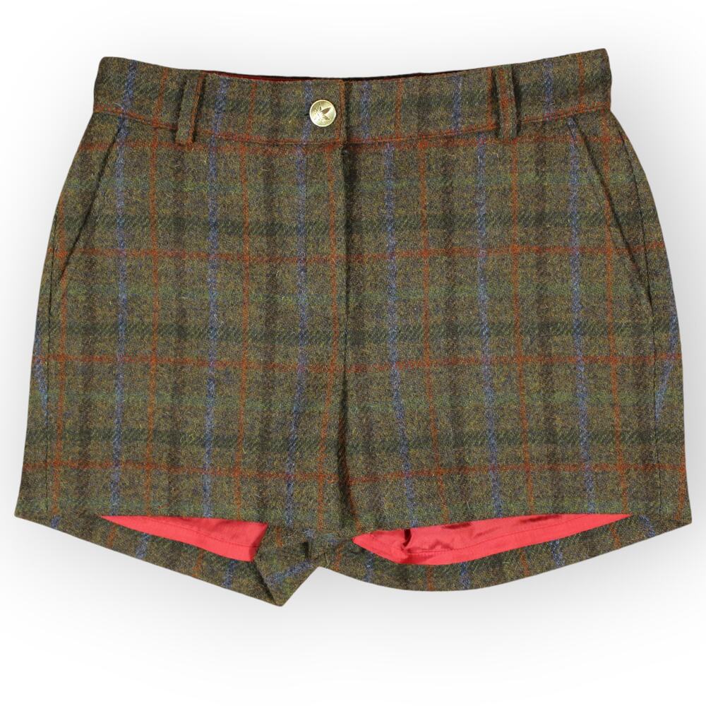 BOAST (4) Harris Tweed Wool Shorts Plaid Lined Deadstock NEW Brown Green - Picture 14 of 16